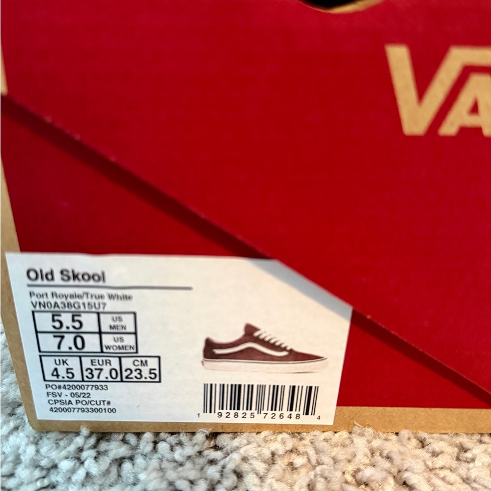 Vans Old Skool Burgundy with White Stripe - Picture 6 of 6